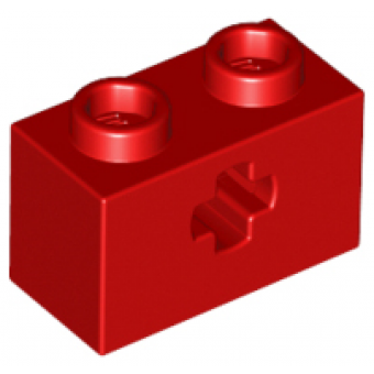 technic steen met as gat 1x2 red